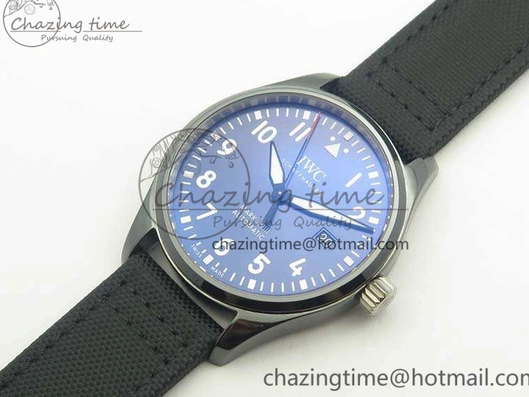 MIROTIME 0125 HighQuality Mark XVIII LAUREUS IW324703 Black Ceramic MKF Best Edition On Black Nylon Strap A 7218